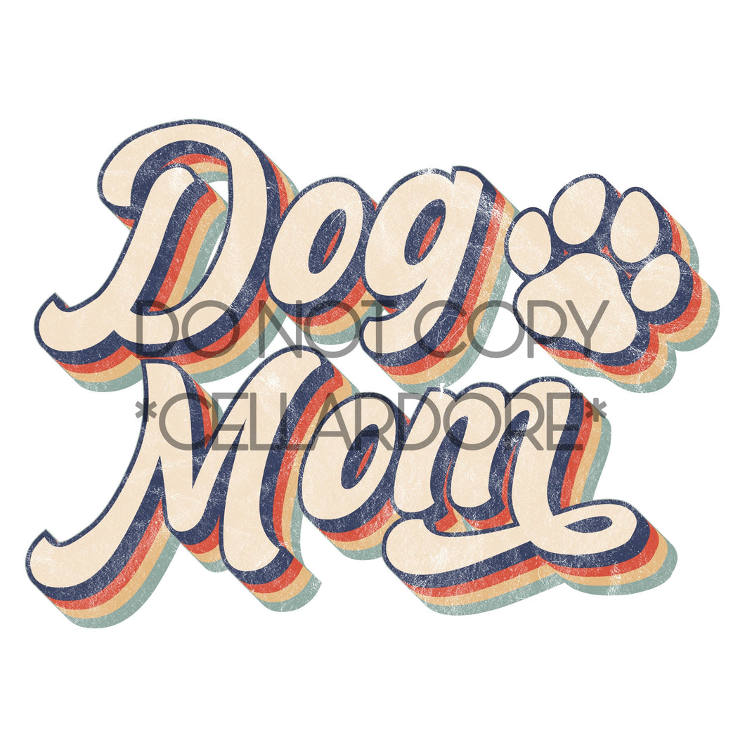 Retro Dog Mom - Ready to Press or Sublimation Transfer