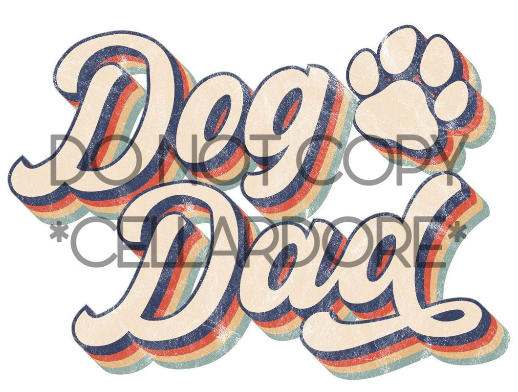 Retro Dog Dad - Ready to Press or Sublimation Transfer