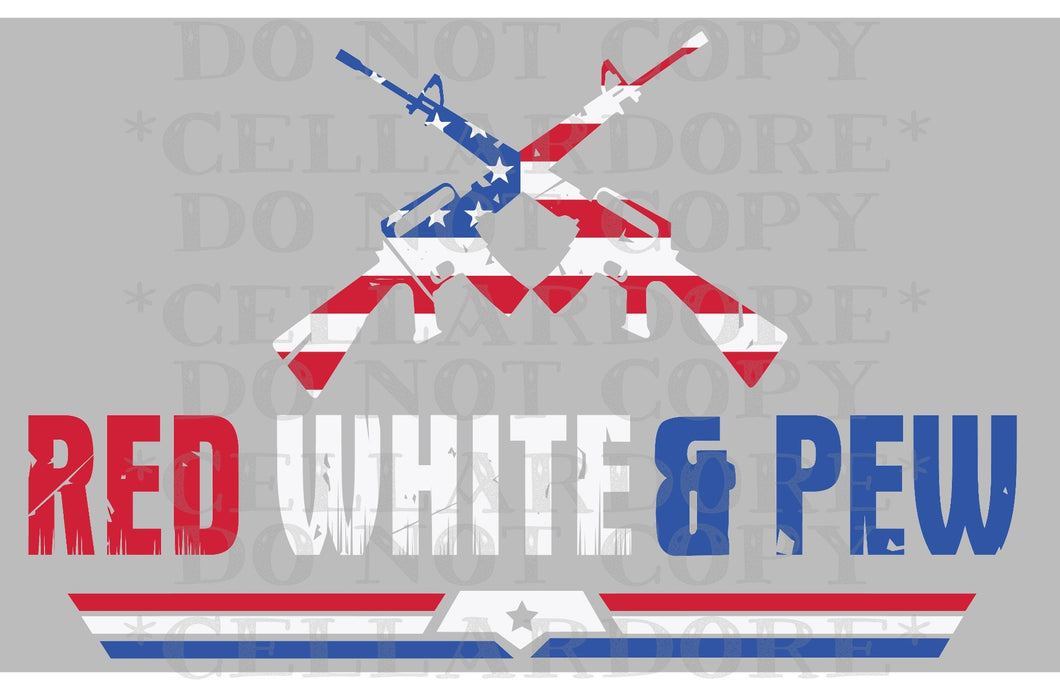 Red, White & Pew- DTF Ready to Press Transfer