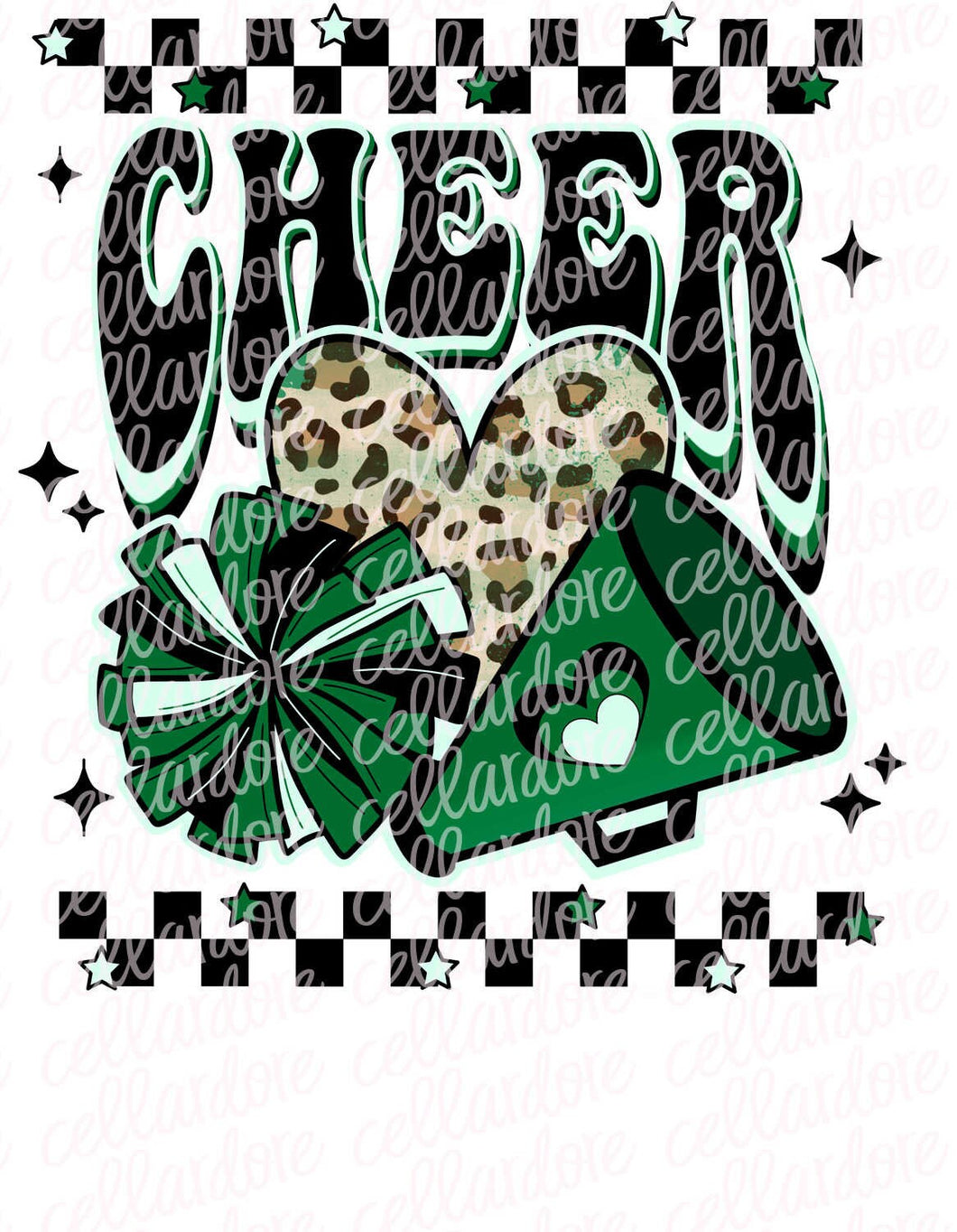 Cheer - Green | DTF Ready to Press or Sublimation Transfer