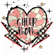 Load image into Gallery viewer, Cheer Mom - Pocket and Back Design Set - DTF Ready to Press or Sublimation Transfer
