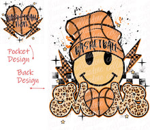 Load image into Gallery viewer, Basketball Mom - Pocket and Back Design Set - DTF Ready to Press or Sublimation Transfer
