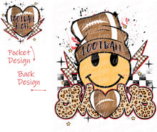 Load image into Gallery viewer, Football Mom - Pocket and Back Design Set - DTF Ready to Press or Sublimation Transfer
