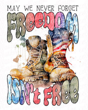 Load image into Gallery viewer, May We Always Remember Freedom Isn&#39;t Free - Pocket and Back Print Set - DTF Ready to Press or Sublimation Transfer
