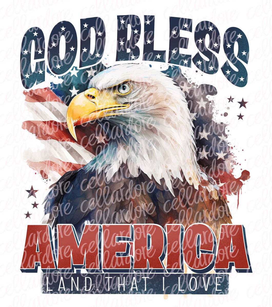 God Bless America Land That I Love | DTF Ready to Press or Sublimation Transfer