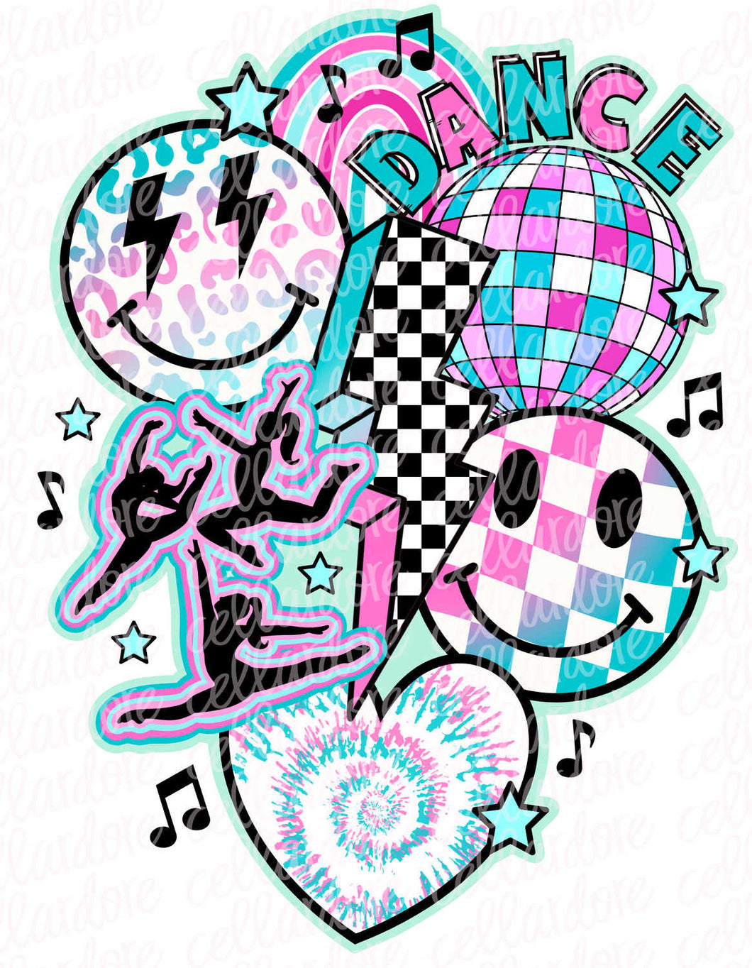 Retro Dance Collage - DTF Ready to Press or Sublimation Transfer