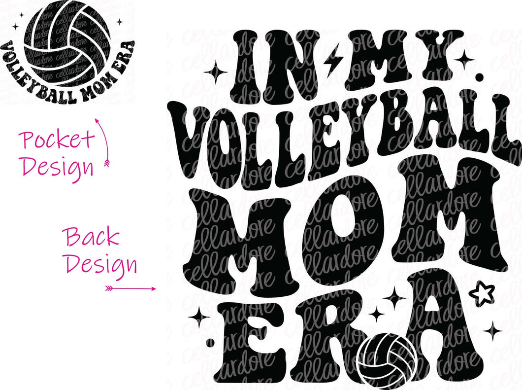 In My Volleyball Mom Era - Pocket and Back Design Set - DTF Ready to Press or Sublimation Transfer