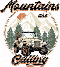 Load image into Gallery viewer, Mountains Are Calling - DTF Ready to Press or Sublimation Transfer
