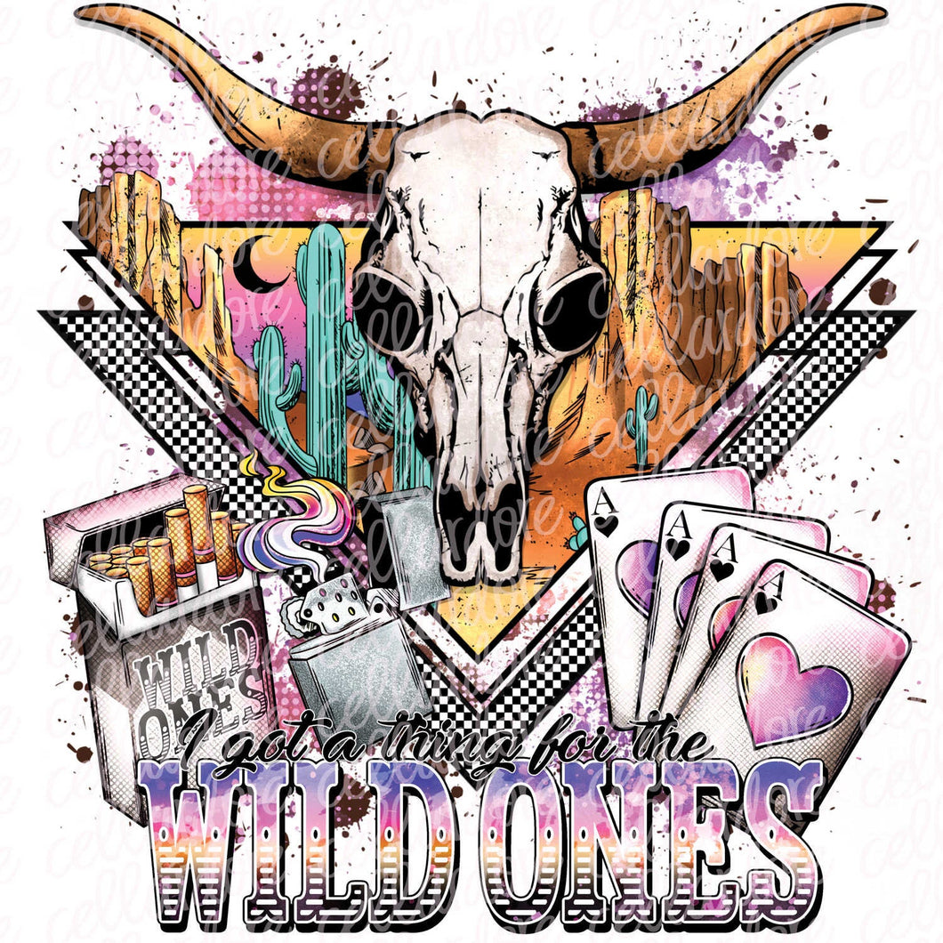 I Got a Thing For The Wild Ones with optional sleeve design - DTF Ready to Press or Sublimation Transfer