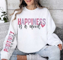 Load image into Gallery viewer, Happiness is a Mood - Positivity is a Mindset (Set) | DTF Ready to Press Transfer or Sublimation Transfer
