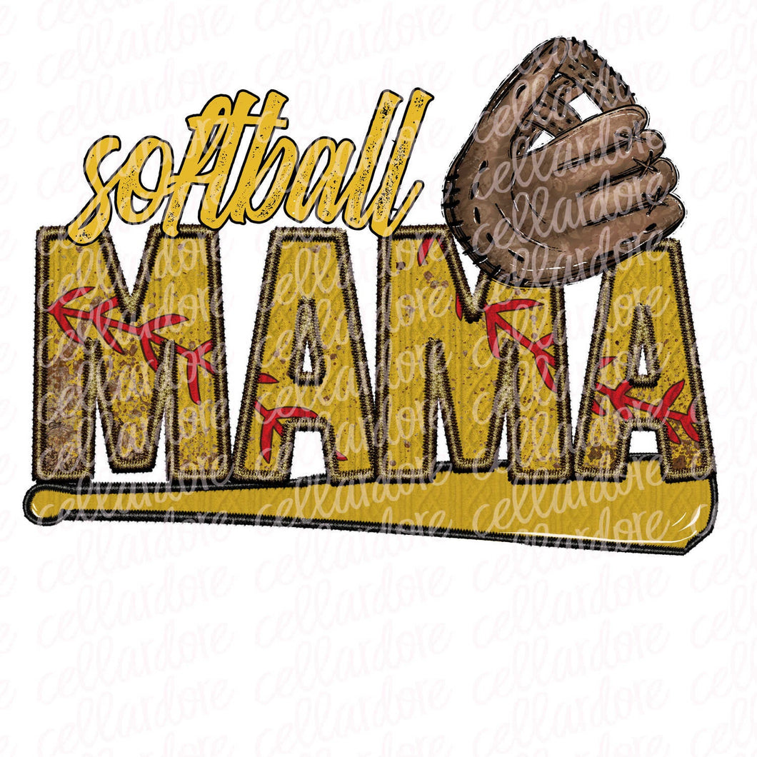 Softball Mama | DTF Ready to Press Transfer or Sublimation Transfer