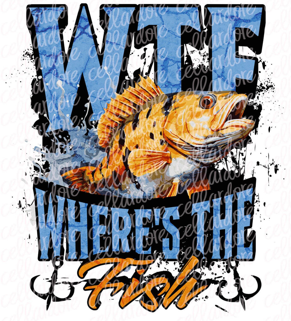 Worldoftshirts Fish WTF - Where's The Fish | DTF Ready to Press or Sublimation Transfer ...
