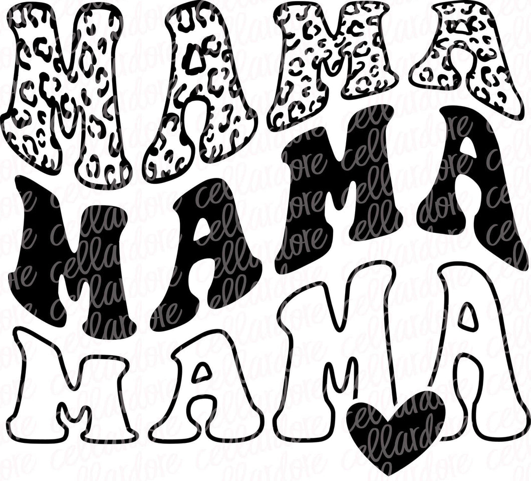 Leopard Mama Wave Stacked | DTF Ready to Press or Sublimation Transfer