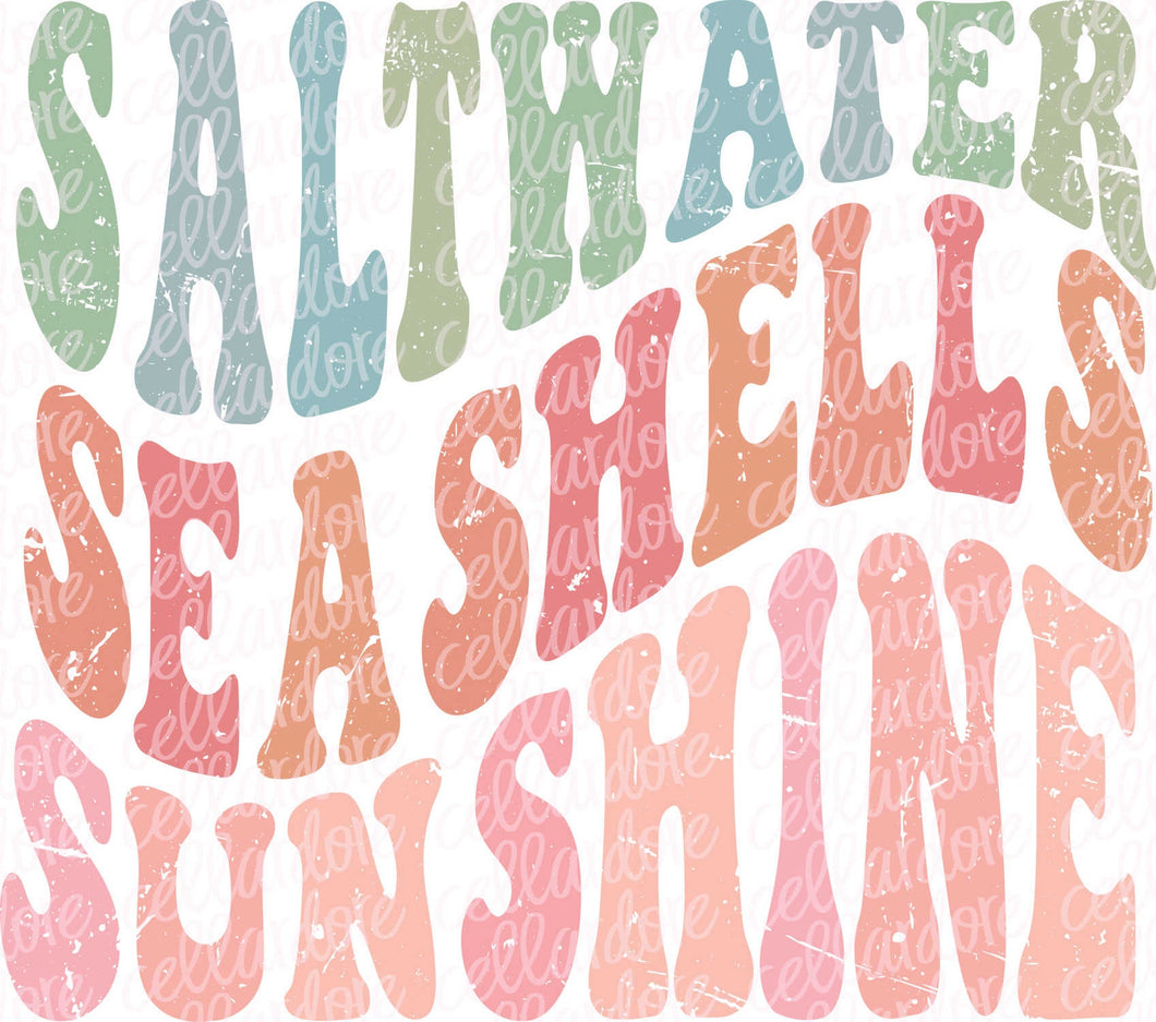 Saltwater Seashells Sunshine | DTF Ready to Press or Sublimation Transfer