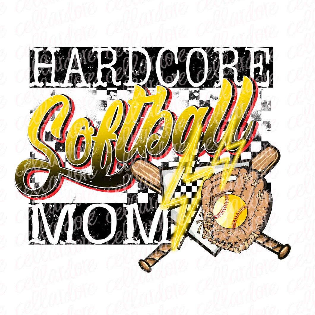 Hardcore Softball Mom - Ready to Press or Sublimation Transfer