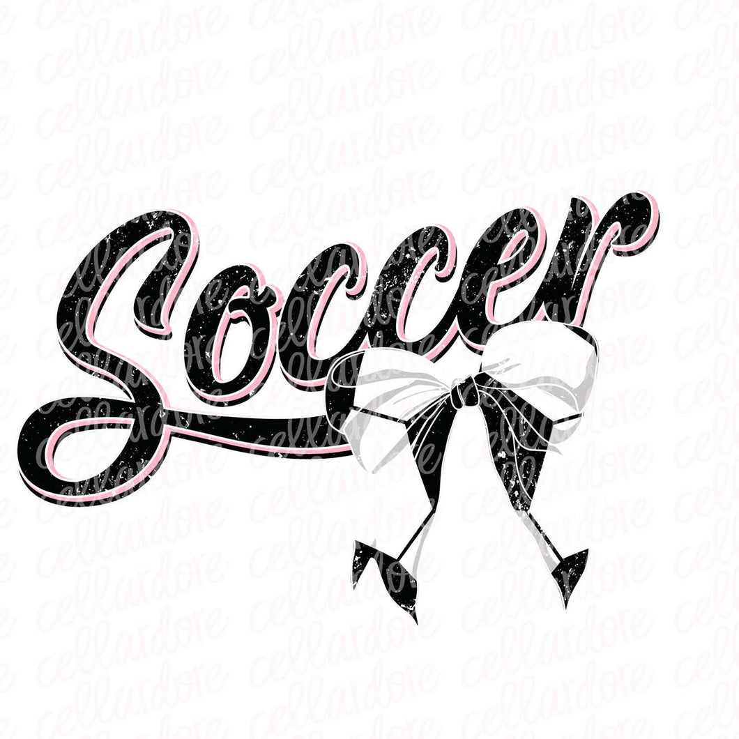 Soccer Bow - Ready to Press or Sublimation Transfer