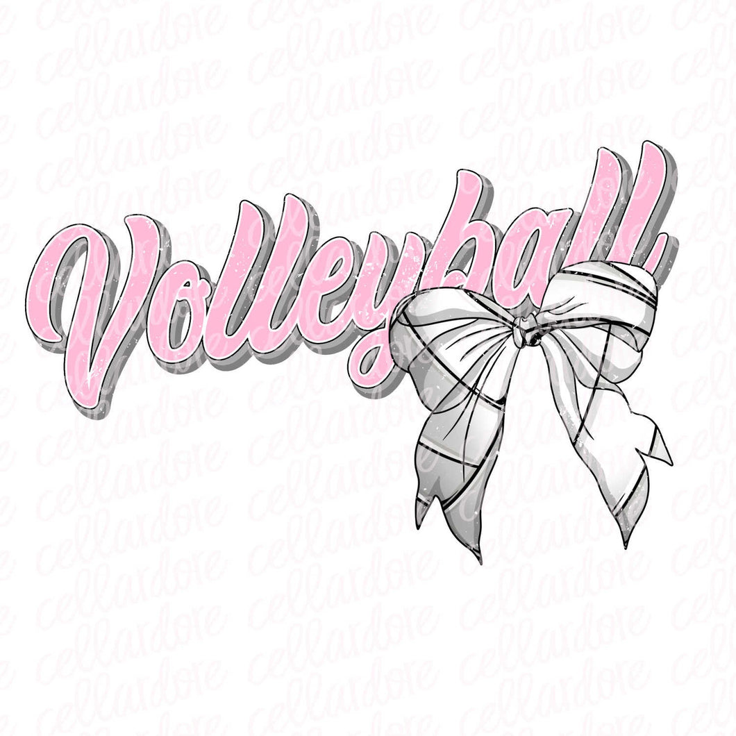 Volleyball Bow - Ready to Press or Sublimation Transfer