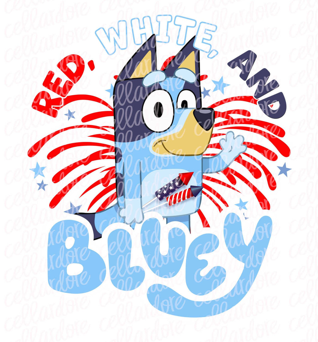 RWB Cartoon Dog | DTF Ready to Press or Sublimation Transfer