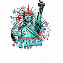 Load image into Gallery viewer, Land of the Free (Statue of Liberty) with optional pocket design | DTF Ready to Press or Sublimation Transfer
