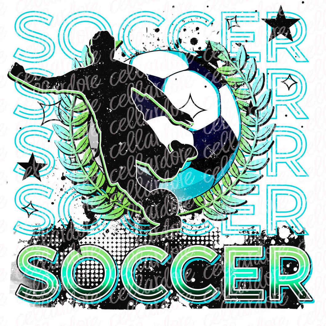 Soccer Boy Player - Ready to Press or Sublimation Transfer