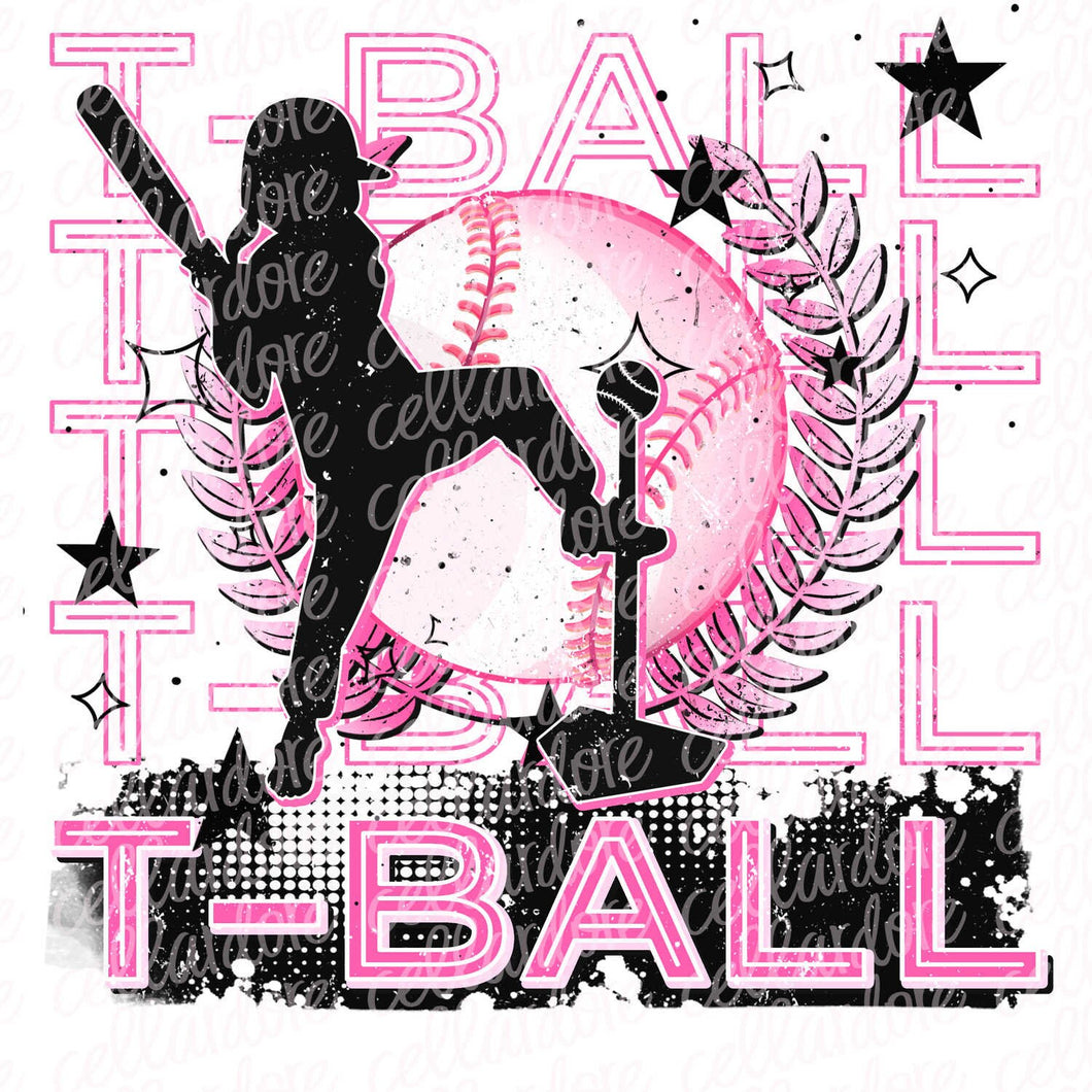 T-Ball Girl Player - Ready to Press or Sublimation Transfer