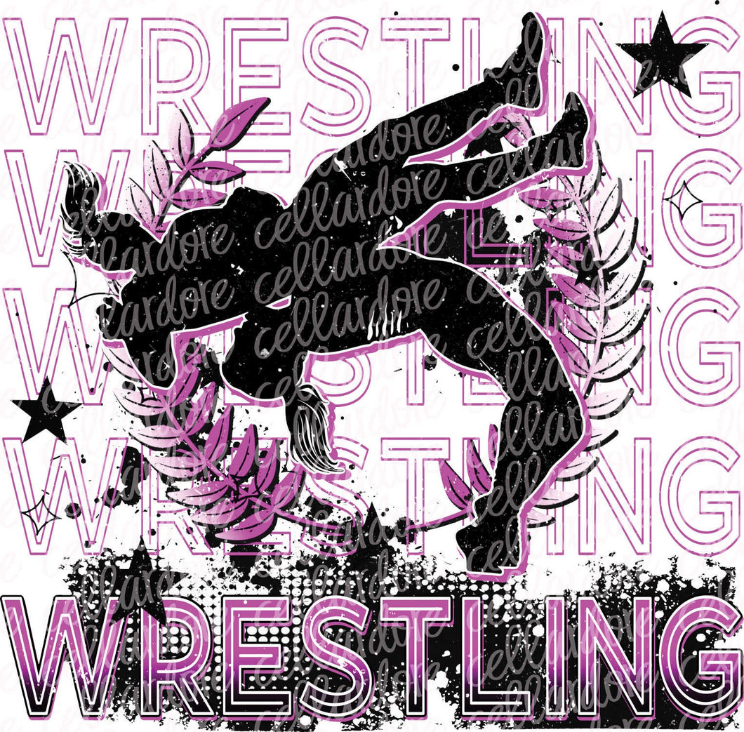 Wrestling Girl Design - DTF Ready to Press or Sublimation Transfer