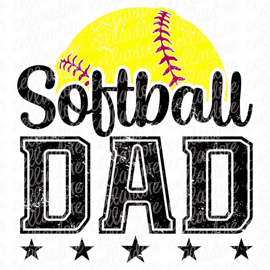 Softball Dad - DTF Ready to Press or Sublimation Transfer