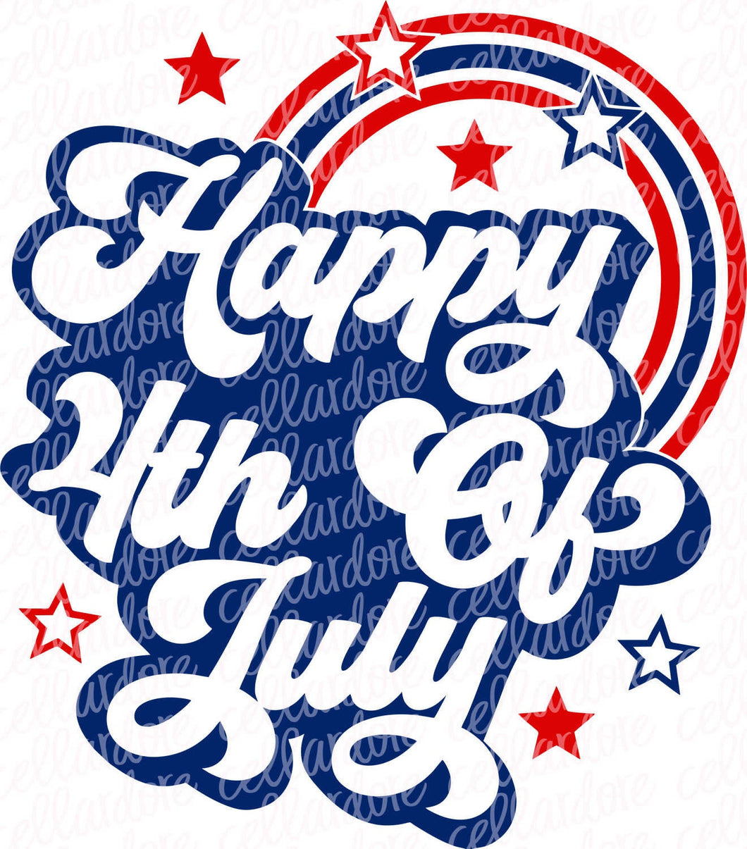 Happy 4th of July - DTF Ready to Press or Sublimation Transfer