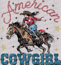 Load image into Gallery viewer, American Cowgirl | DTF Ready to Press or Sublimation Transfer
