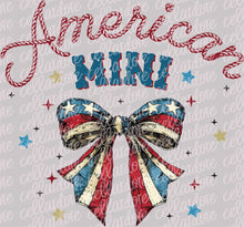 Load image into Gallery viewer, American Mini Bow | DTF Ready to Press or Sublimation Transfer
