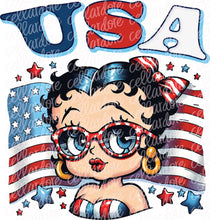 Load image into Gallery viewer, USA Bette B | DTF Ready to Press or Sublimation Transfer
