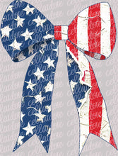 Load image into Gallery viewer, American Flag Bow | DTF Ready to Press or Sublimation Transfer
