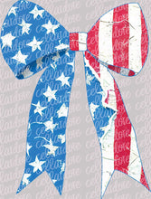 Load image into Gallery viewer, American Flag Bow | DTF Ready to Press or Sublimation Transfer
