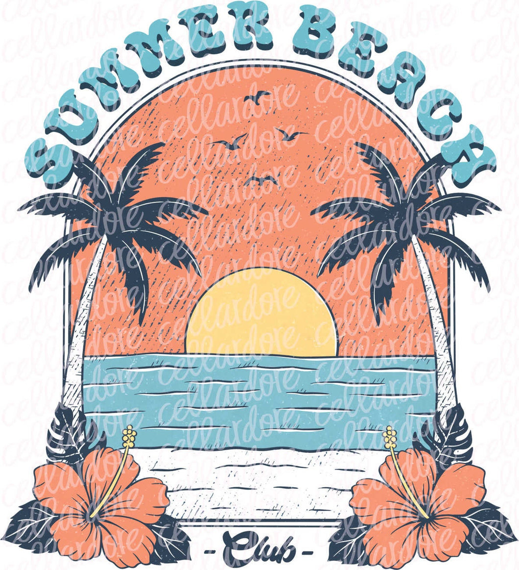 Summer Beach Club | DTF Ready to Press or Sublimation Transfer