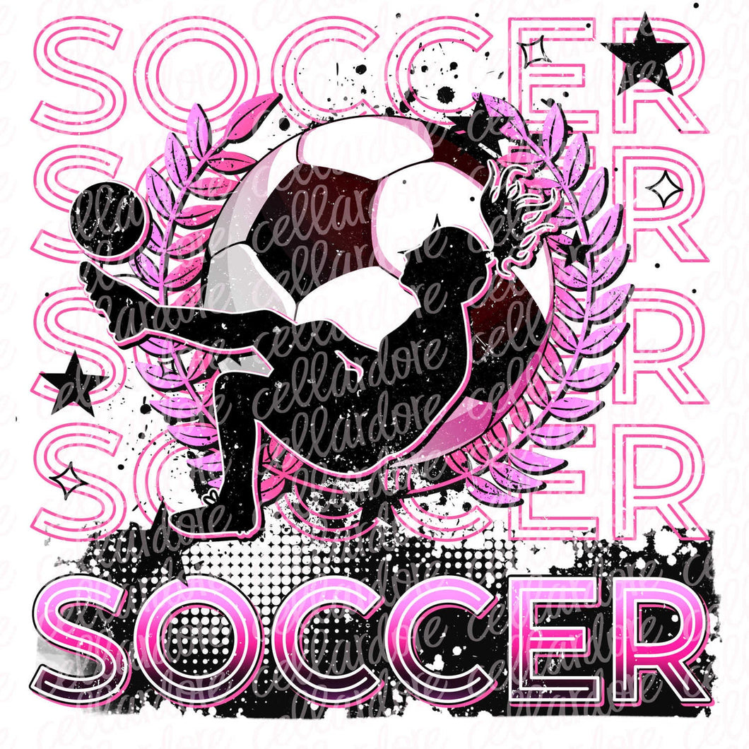 Soccer Girl Player - Ready to Press or Sublimation Transfer