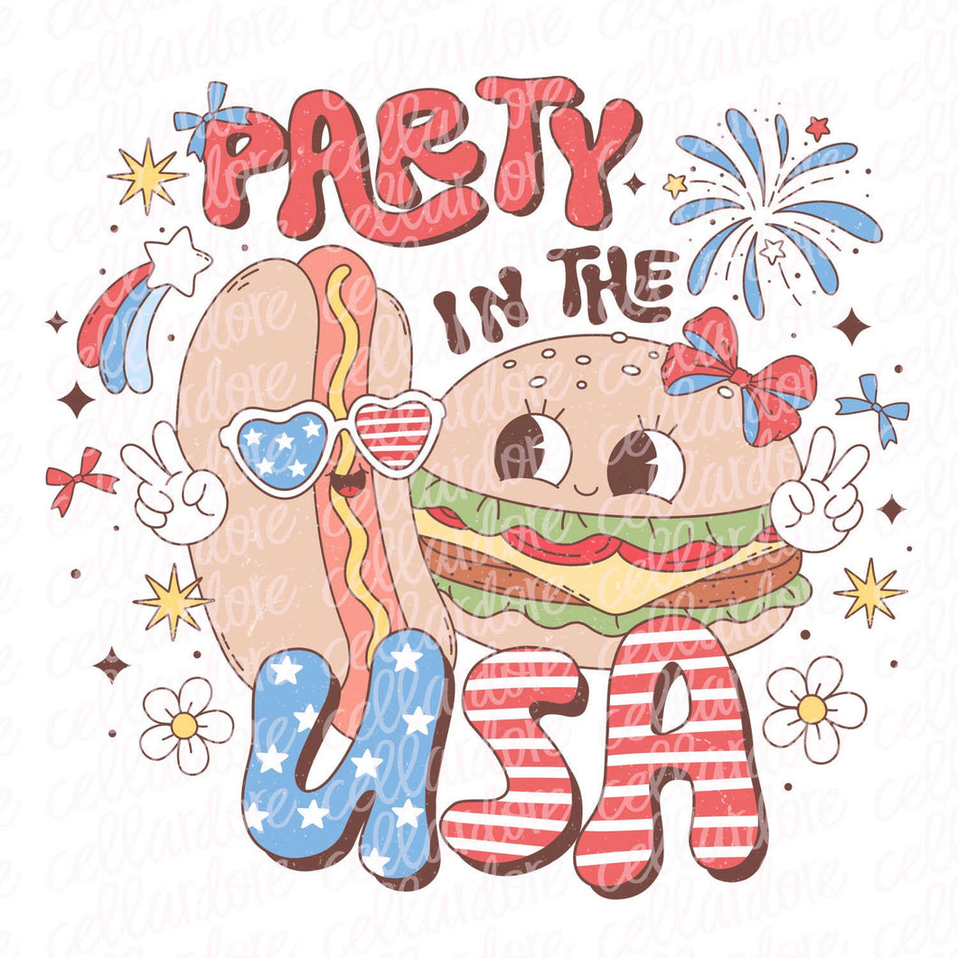 Party in the USA - DTF Ready to Press or Sublimation Transfer