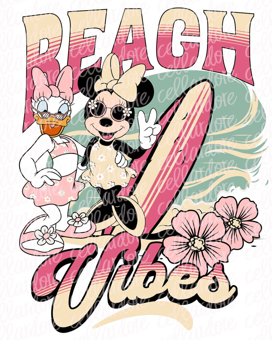 Beach Vibes Characters | DTF Ready to Press or Sublimation Transfer