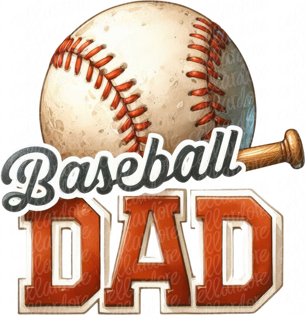 Baseball Dad | DTF Ready to Press or Sublimation Transfer