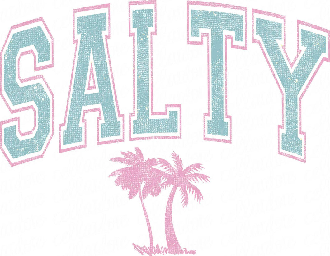 Salty Varsity Letters | DTF Ready to Press or Sublimation Transfer