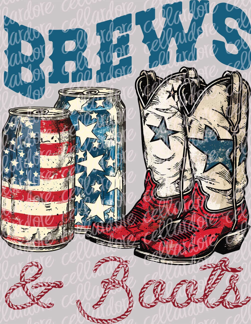 Brews and Boots | DTF Ready to Press or Sublimation Transfer