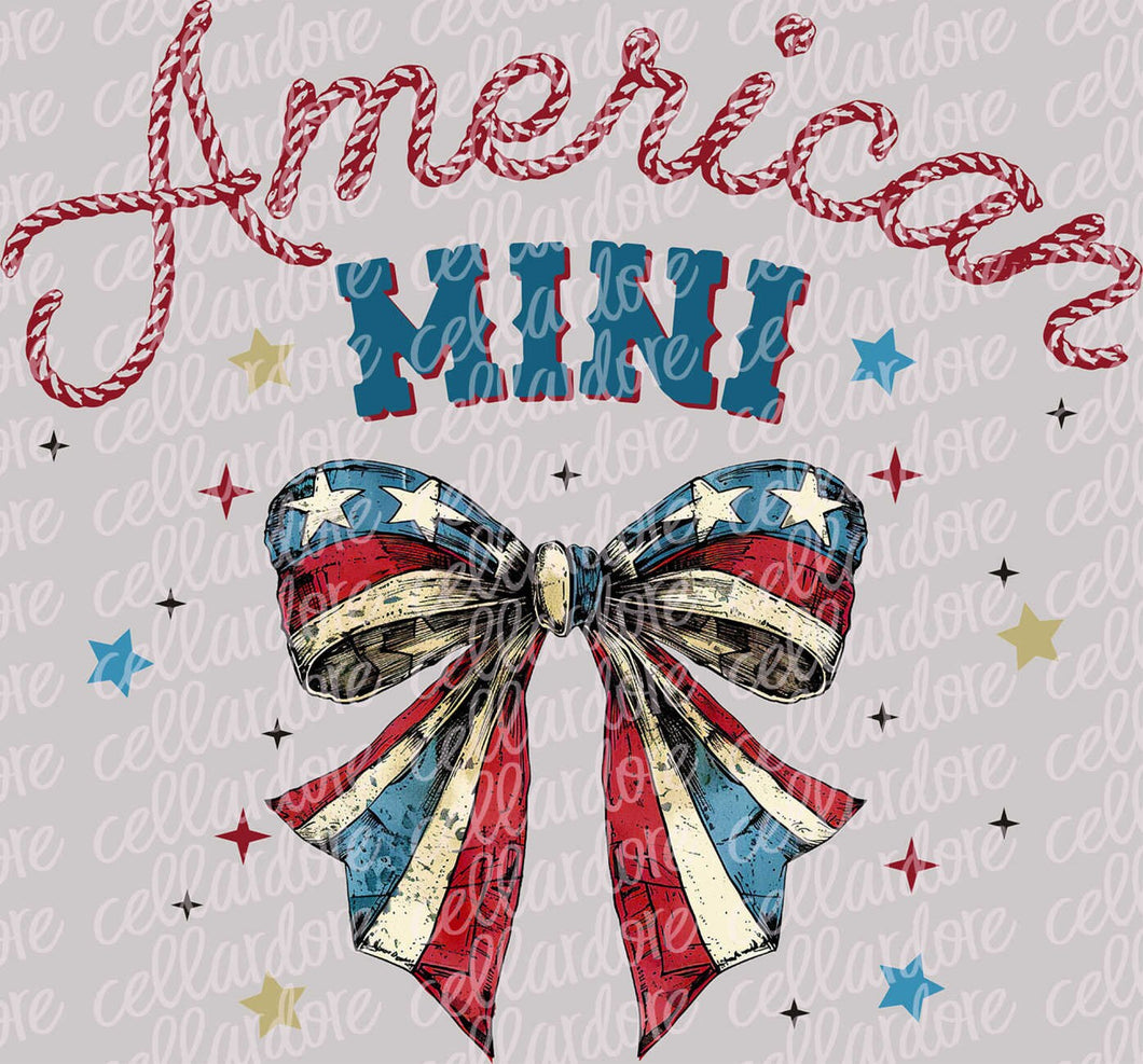 American Mini Bow | DTF Ready to Press or Sublimation Transfer