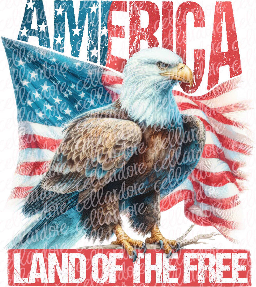 America Land of the Free Eagle | DTF Ready to Press or Sublimation Transfer