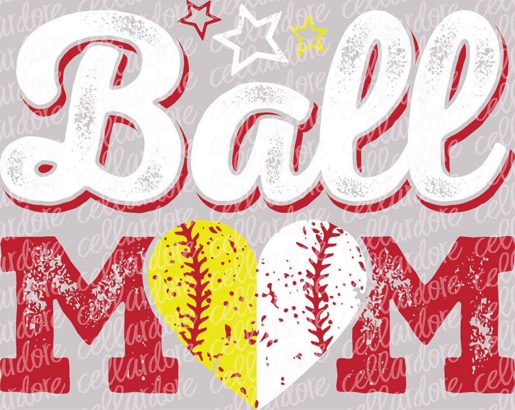 Ball Mom (Mom of Both) | DTF Ready to Press Transfer