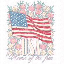 Load image into Gallery viewer, USA Home of the Free with optional pocket design - DTF Ready to Press or Sublimation Transfer
