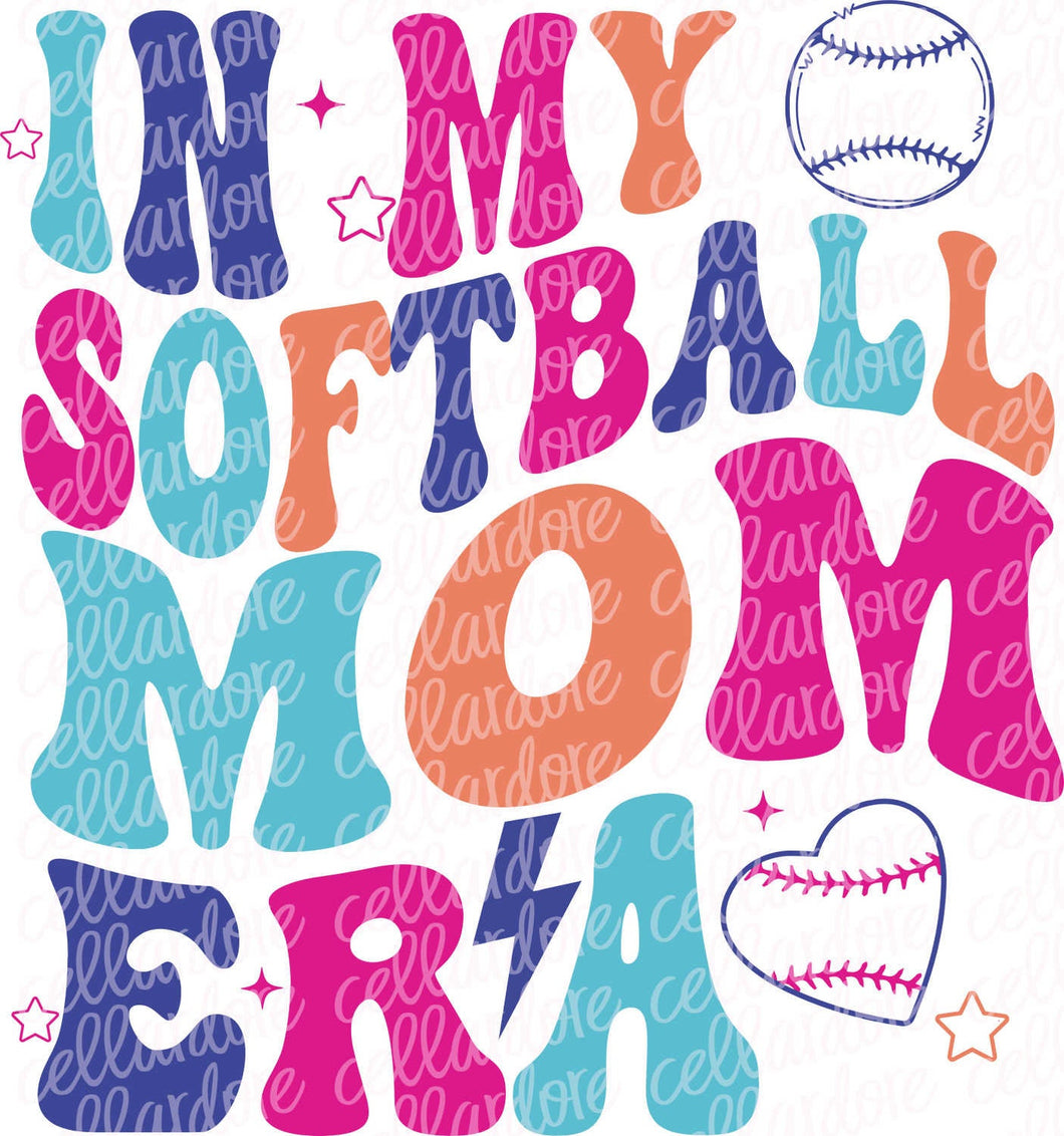 Softball Mom Era Colorful | DTF Ready to Press or Sublimation Transfer