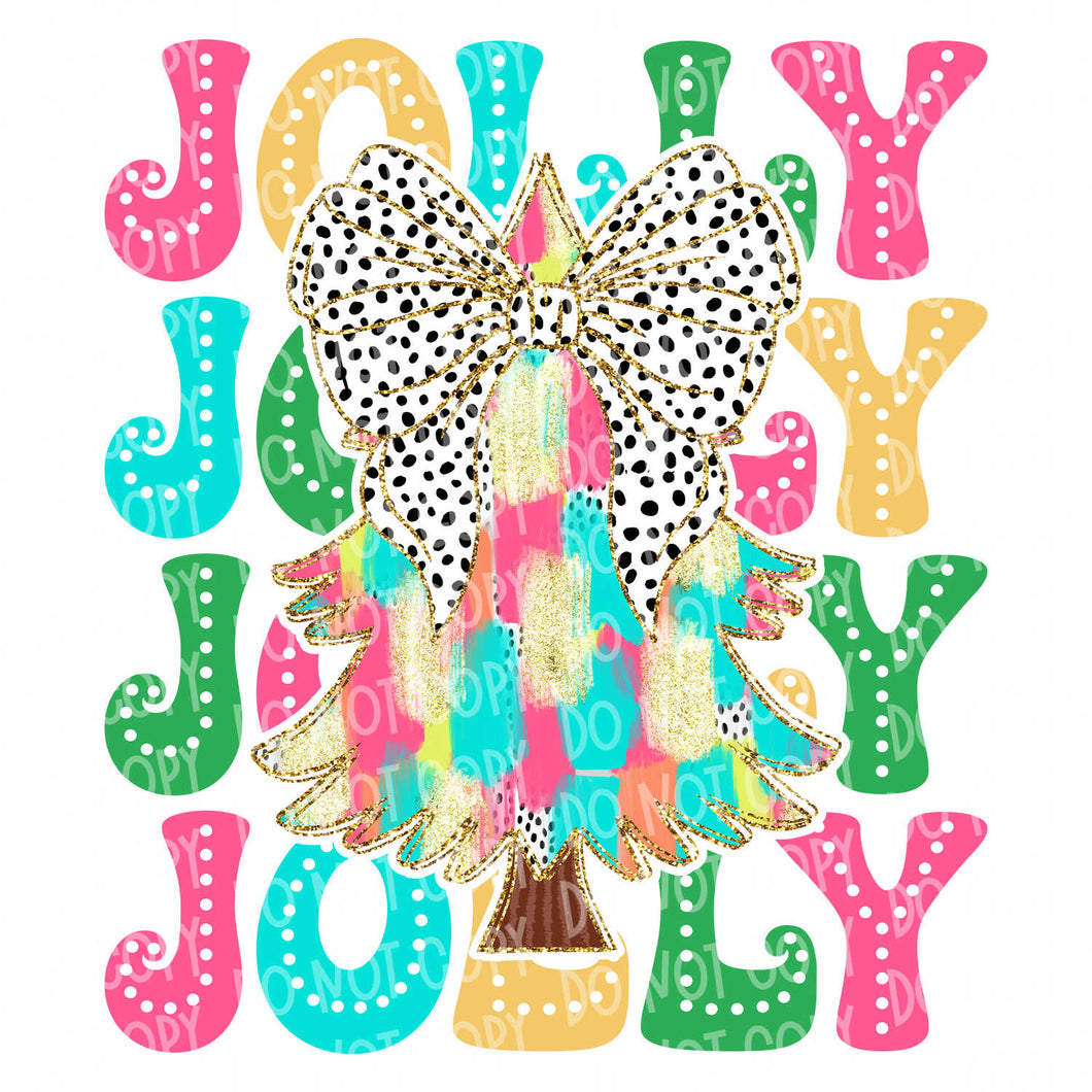 Jolly Christmas Tree | DTF Ready to Press or Sublimation Transfer