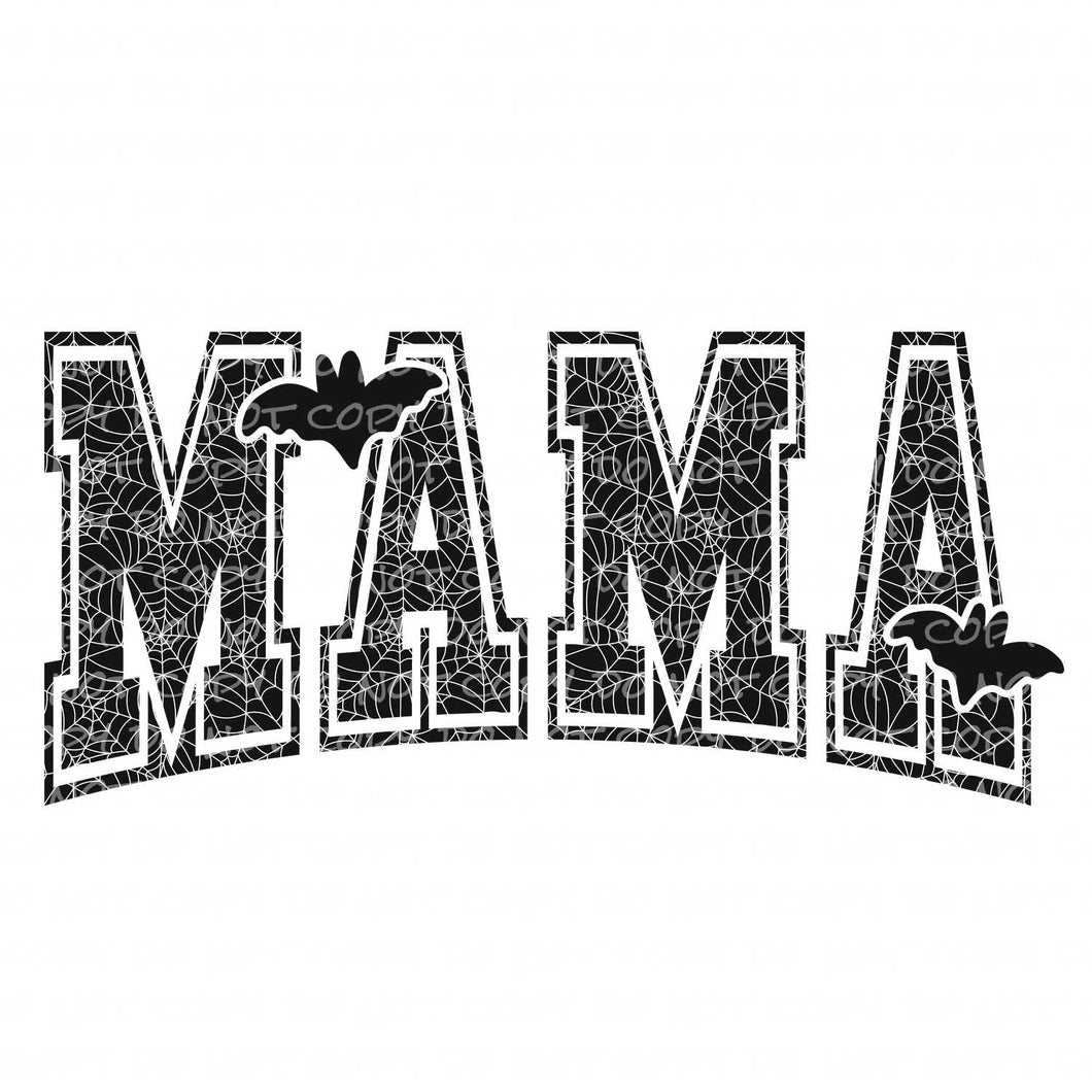 Mama Bats Varsity Letters | DTF Ready to Press or Sublimation Transfer