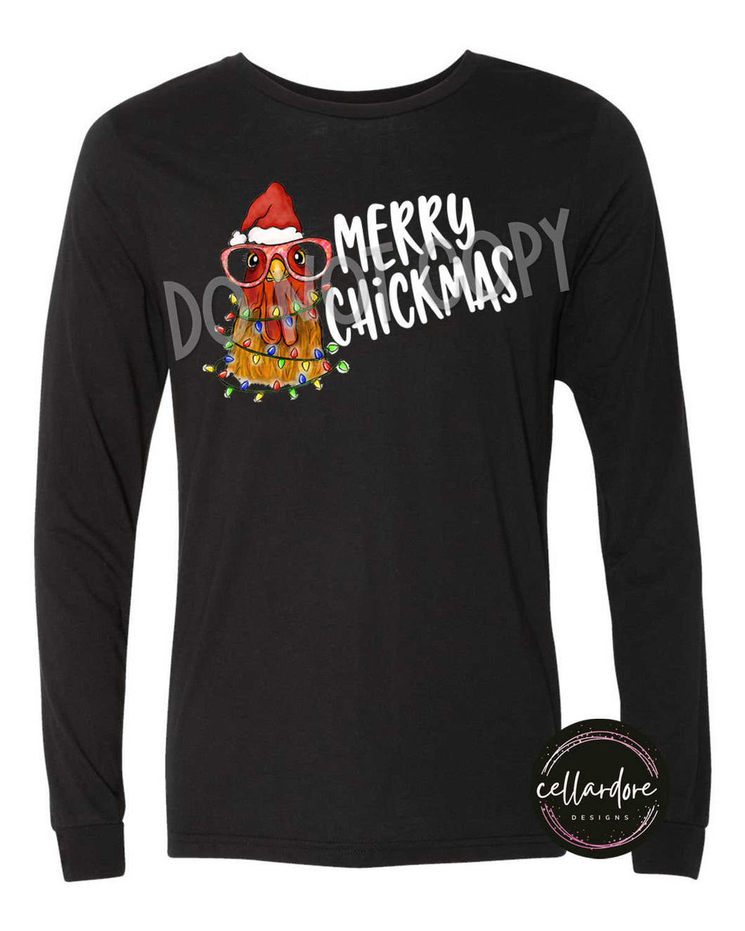 Merry Chickmas Long Sleeve Tee - Completed Apparel Item