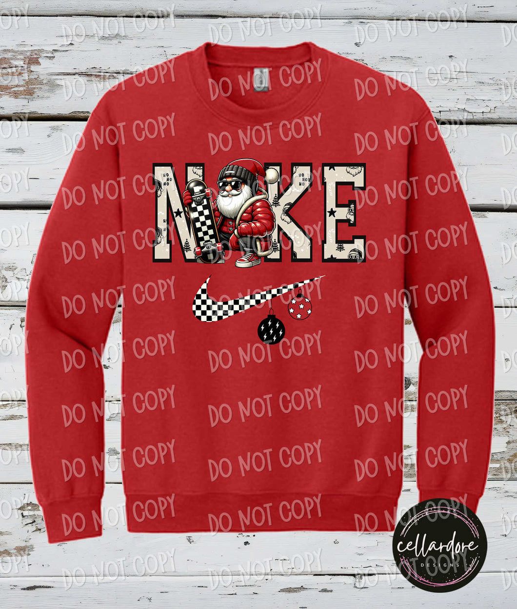 Santa Skateboard Logo Sweatshirt (Youth/Adult) - Completed Apparel Item