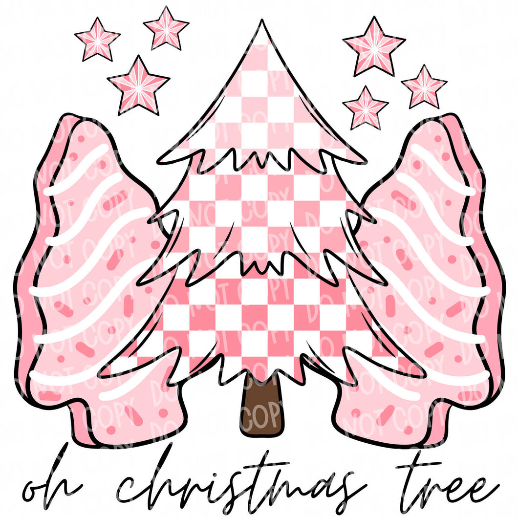 Oh Christmas Tree - Pink | DTF Ready to Press or Sublimation Transfer